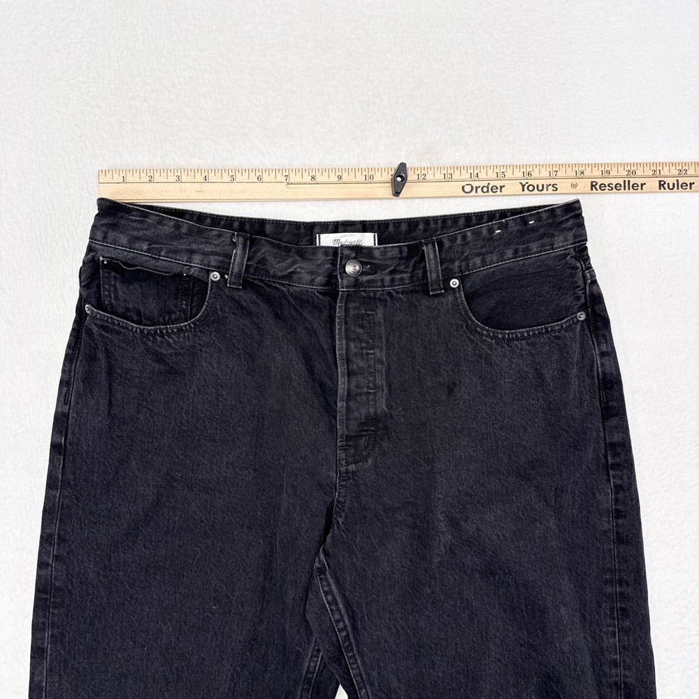 Madewell Darted Barrel Leg Jeans Womens Size 31 Black Denim Button Fly Wide Leg - Picture 7 of 9